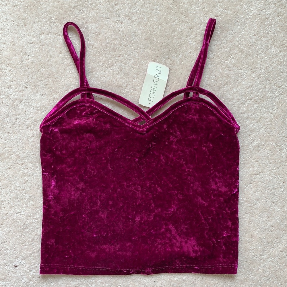 Forever 21 strappy velvet crop top